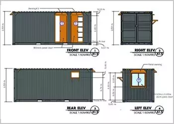 20ft container office plan